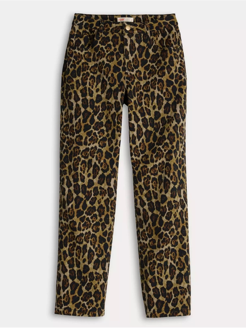 Leopard Print Straight-Leg Pants - Brown Black